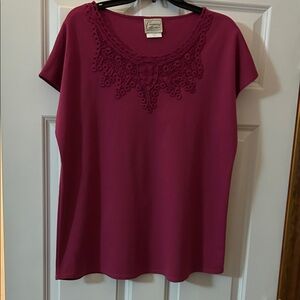 Company Collection Fuchsia Lace Accent Top. Size XL